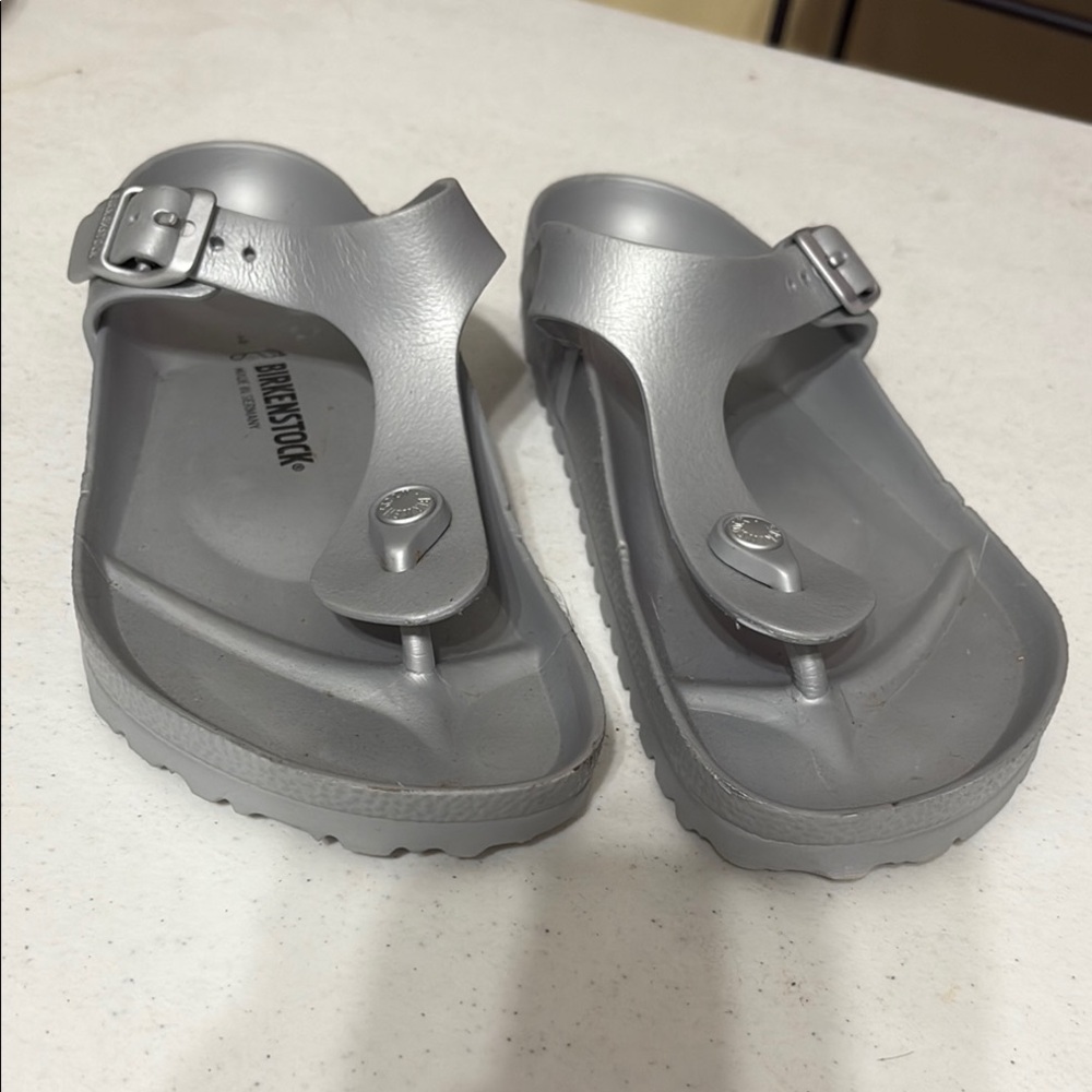Birkenstock Metallic Gray Sandals